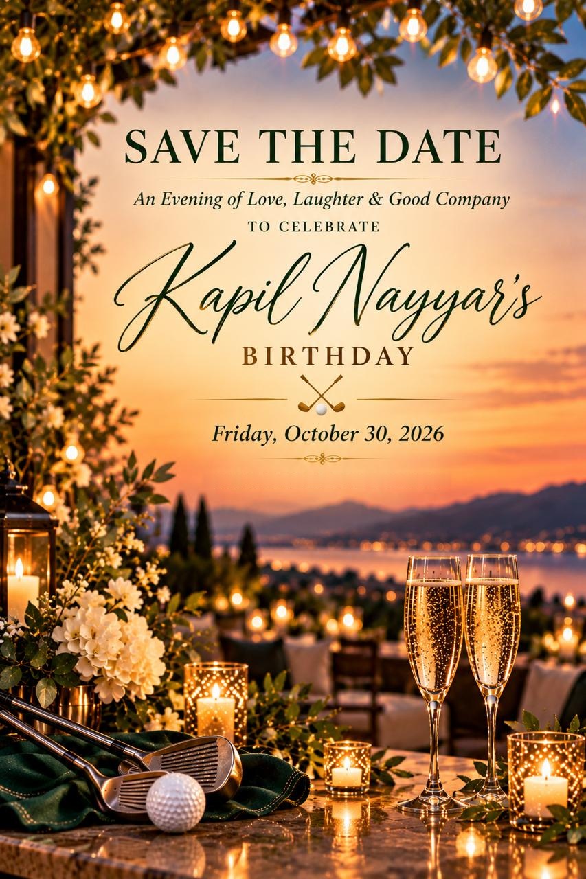 Save the Date — An Evening to Celebrate Kapil Nayyar's Birthday